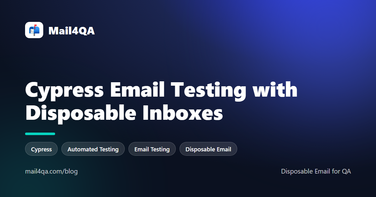 Cypress Email Testing with Disposable Inboxes