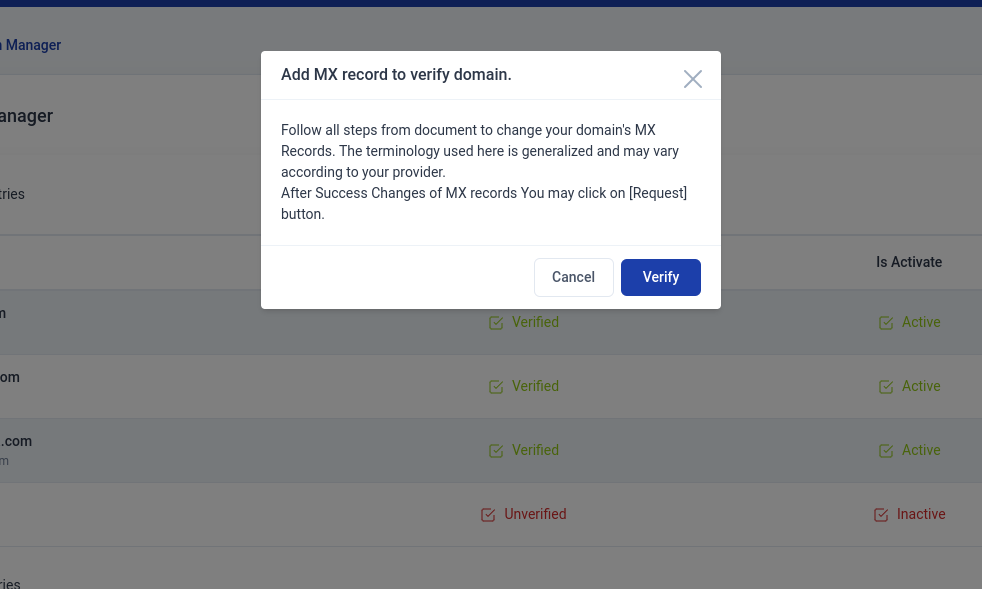 Domain verify