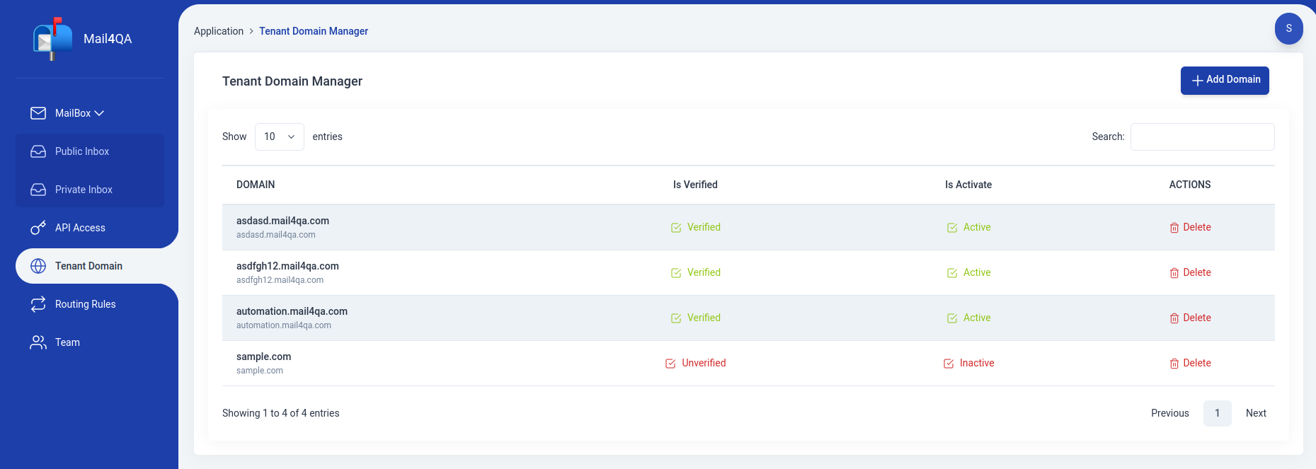 Domains List